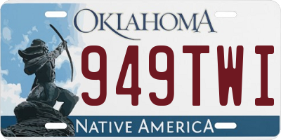 OK license plate 949TWI