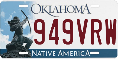 OK license plate 949VRW
