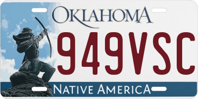 OK license plate 949VSC