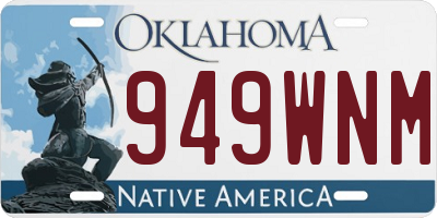 OK license plate 949WNM