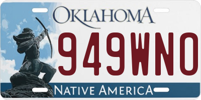 OK license plate 949WNO