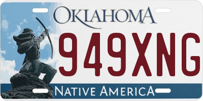 OK license plate 949XNG