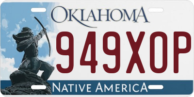 OK license plate 949XOP