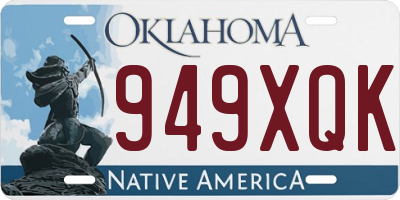 OK license plate 949XQK