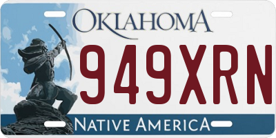 OK license plate 949XRN