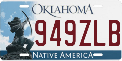 OK license plate 949ZLB