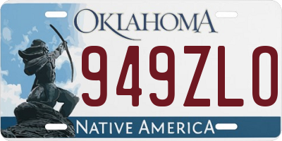 OK license plate 949ZLO