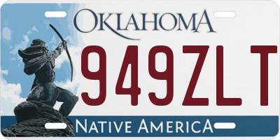 OK license plate 949ZLT
