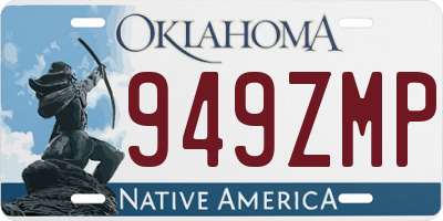 OK license plate 949ZMP