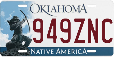 OK license plate 949ZNC