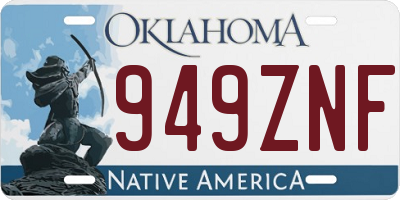 OK license plate 949ZNF
