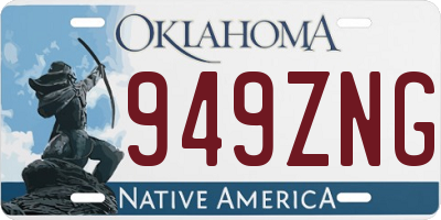OK license plate 949ZNG