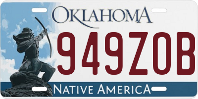 OK license plate 949ZOB