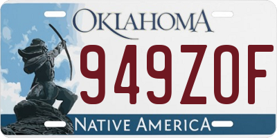OK license plate 949ZOF