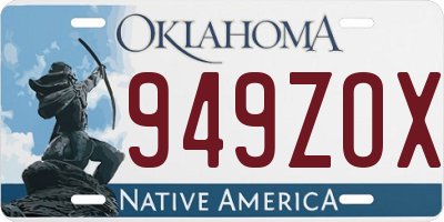 OK license plate 949ZOX