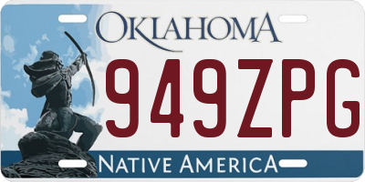 OK license plate 949ZPG