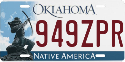 OK license plate 949ZPR