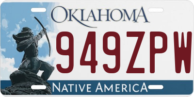 OK license plate 949ZPW