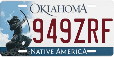 OK license plate 949ZRF