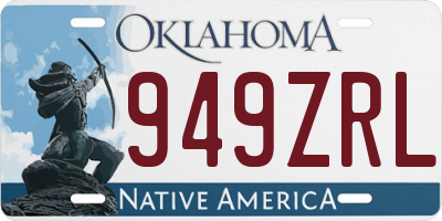 OK license plate 949ZRL