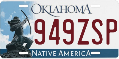 OK license plate 949ZSP