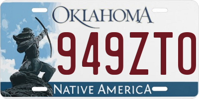 OK license plate 949ZTO