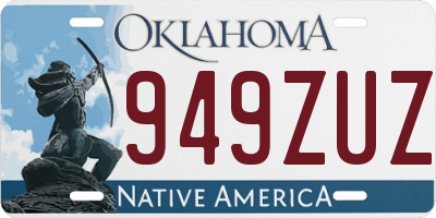 OK license plate 949ZUZ