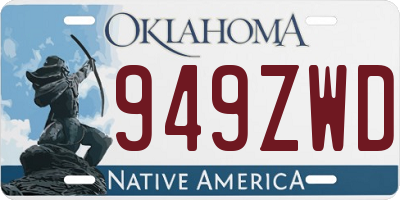 OK license plate 949ZWD