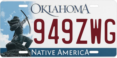 OK license plate 949ZWG