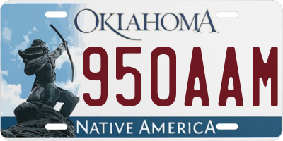 OK license plate 950AAM