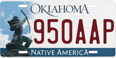 OK license plate 950AAP