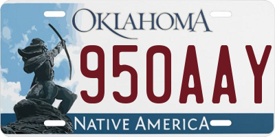 OK license plate 950AAY