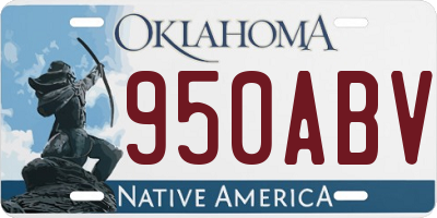 OK license plate 950ABV