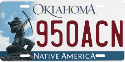 OK license plate 950ACN