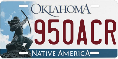 OK license plate 950ACR