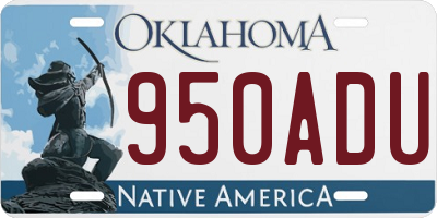 OK license plate 950ADU