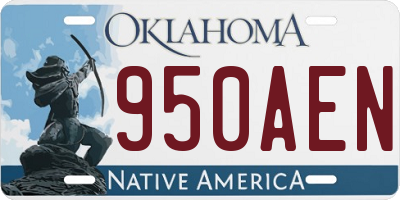 OK license plate 950AEN