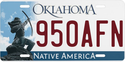 OK license plate 950AFN