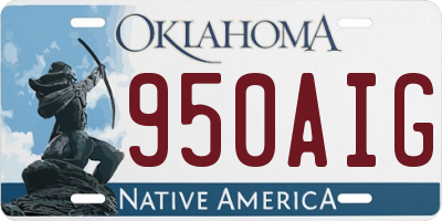 OK license plate 950AIG