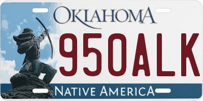 OK license plate 950ALK