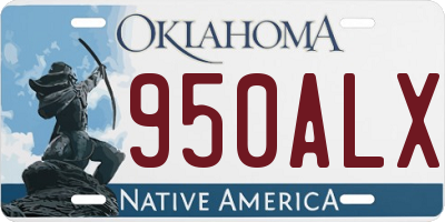 OK license plate 950ALX