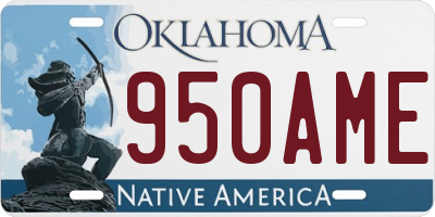 OK license plate 950AME