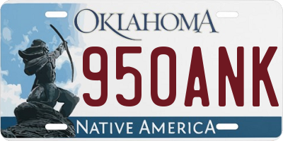 OK license plate 950ANK