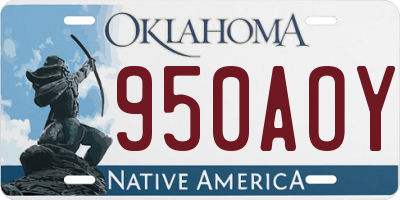 OK license plate 950AOY