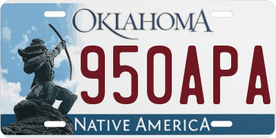 OK license plate 950APA