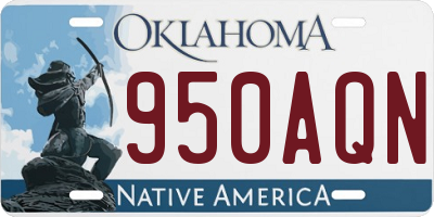 OK license plate 950AQN