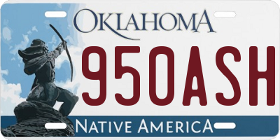 OK license plate 950ASH