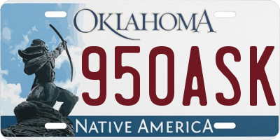 OK license plate 950ASK