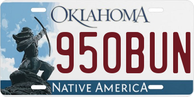 OK license plate 950BUN