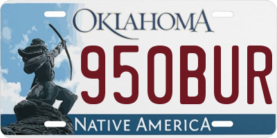 OK license plate 950BUR